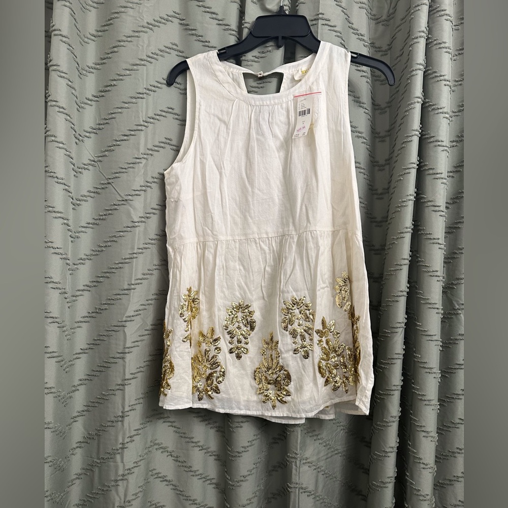 NEW MAEVE Anthropologie top blouse shirt size S NWOT Ivory color